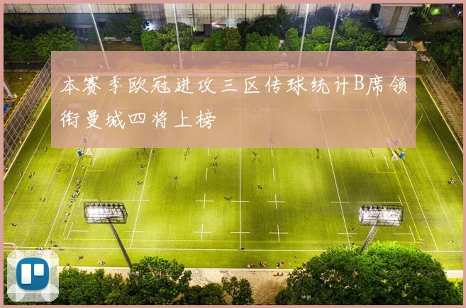 本赛季欧冠进攻三区传球统计B席领衔曼城四将上榜
